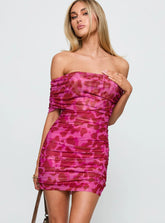 Hotseat Off The Shoulder Mini Dress Pink